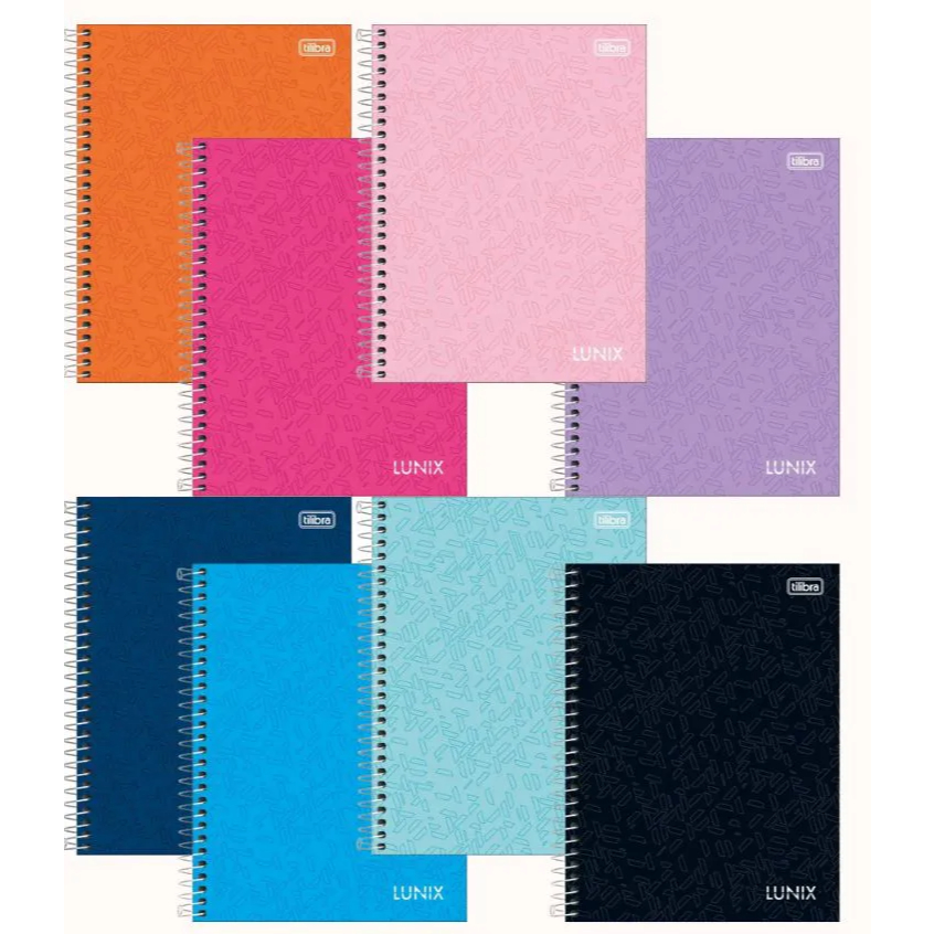 Caderno 1/4 Lunix Tamanho Pequeno 80 Folhas Espiral 14 x 20 cm (1, 2 e 4 Unidades) - Tilibra