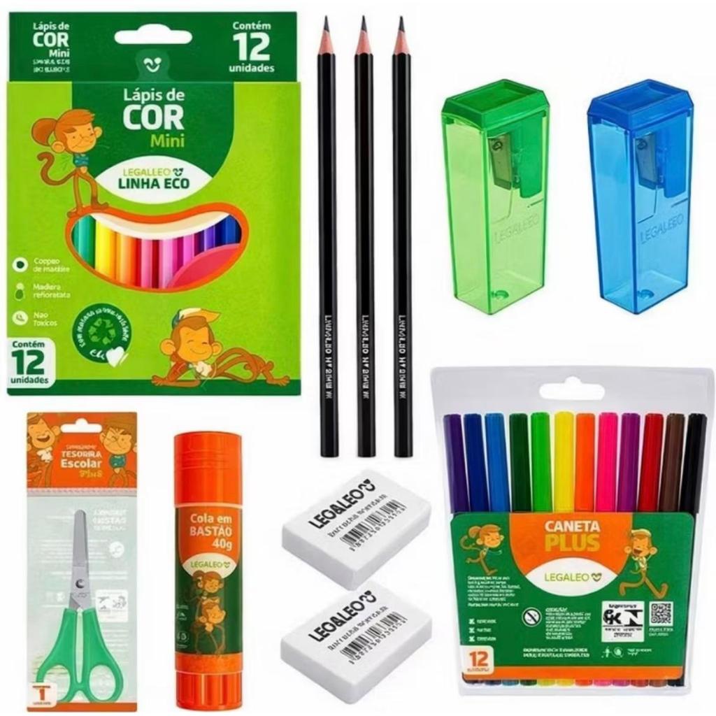 Kit Escolar Completo 33 Itens Promoção Envio Rápido em Oferta na Shopee