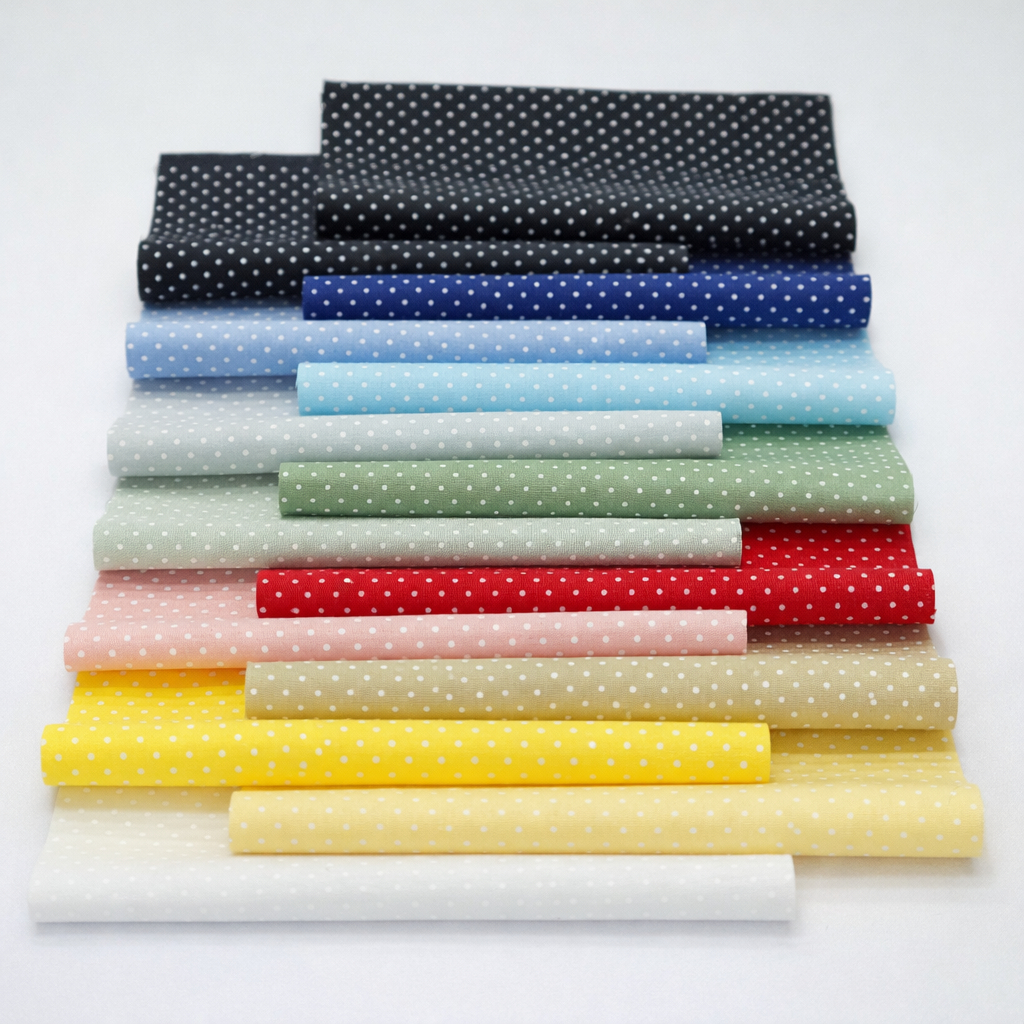 Kit Tecidos Poá Tricoline 100% Algodão - 5 Cortes 50x70cm - Costura Criativa