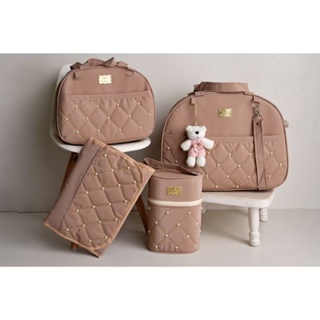 Kit Bolsa de Maternidade 4 peças Mala para Bebê l Material Térmico Impermeável em Oferta na Shopee