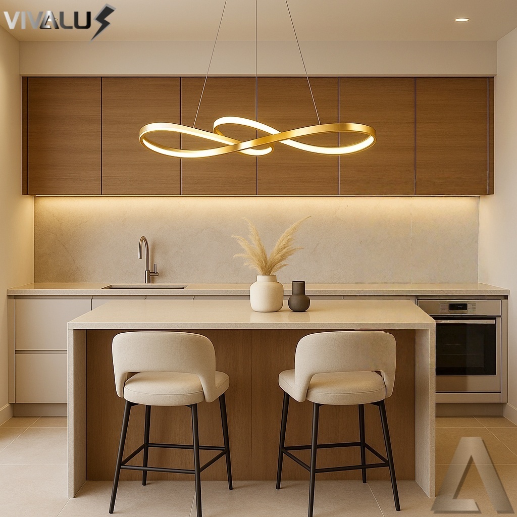 Lustre Pendente de Led 40w Dourado 75cm 3 Cores De Luz Pendente Moderno Clave Para Sala Mesa Luxo em Oferta na Shopee