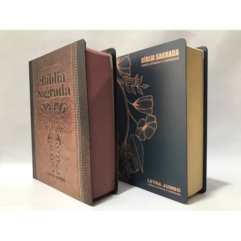 Kit 2 Bíblias Sagrada Letra Jumbo Com Harpa e Corinhos J5 em Oferta na Shopee