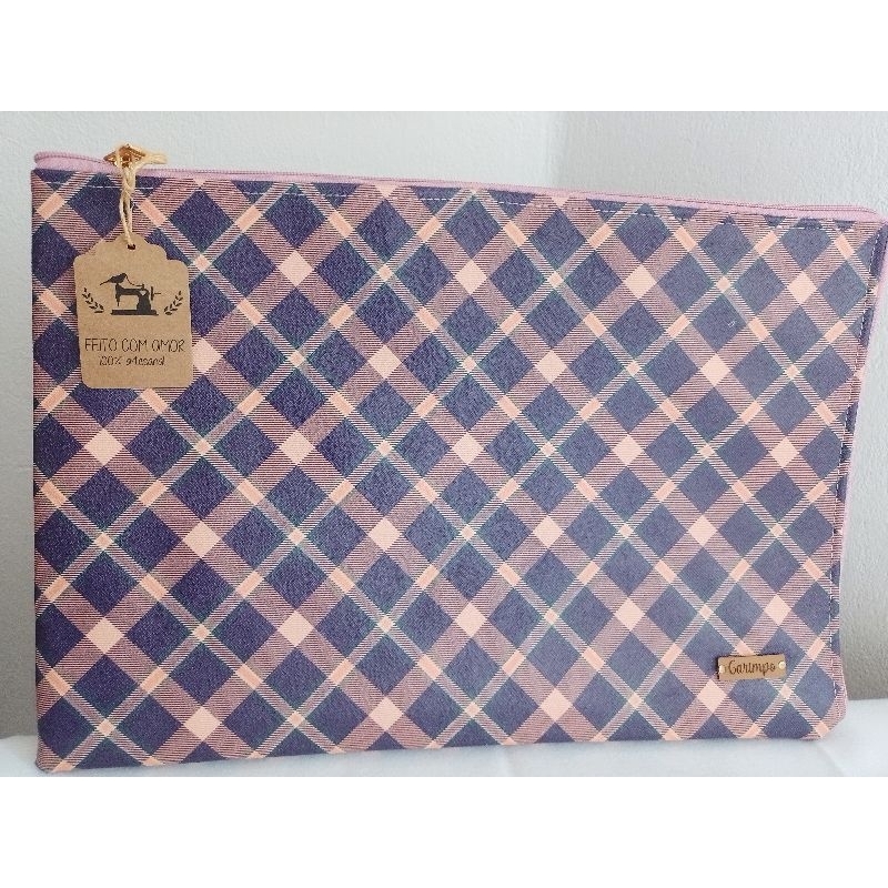 Capa Case Pasta Para Notebook Xadrez - Produto Artesanal