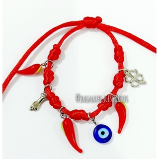 Pulseira de proteção 7 nós  com pingentes (bijuteria) em Oferta na Shopee