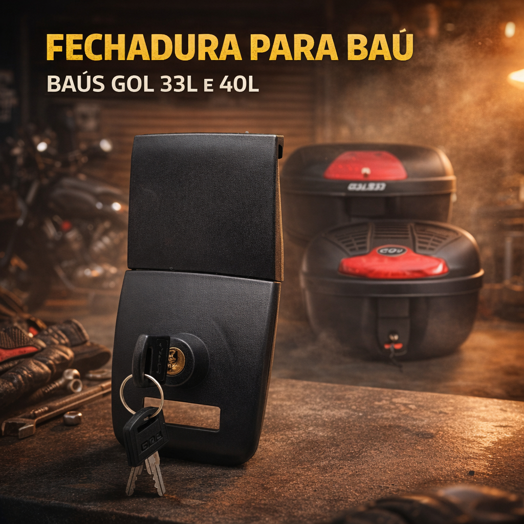 Fechadura De Bau Bauleto Para G33 G40 Tranca Trava Com Chave Gow 33 Litros 40 Litros