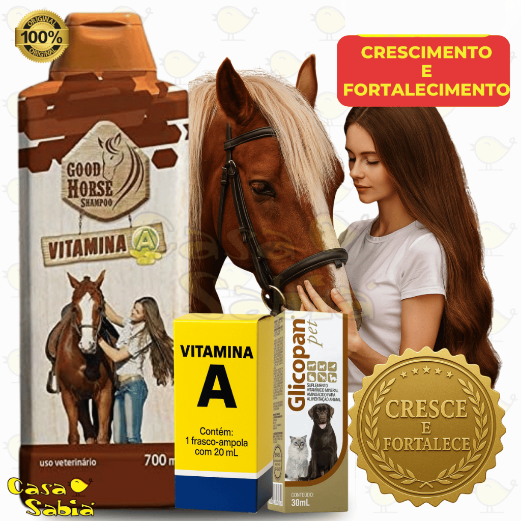 Shampoo Good Horse Crescimento E Fortalecimento, Vitamina A e Suplemento Vitamínico em Oferta na Shopee