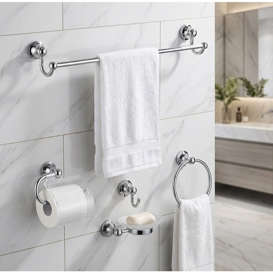 ACESSORIO BANHEIRO 5PCS ABS CRISTAL BELLO BAGNO