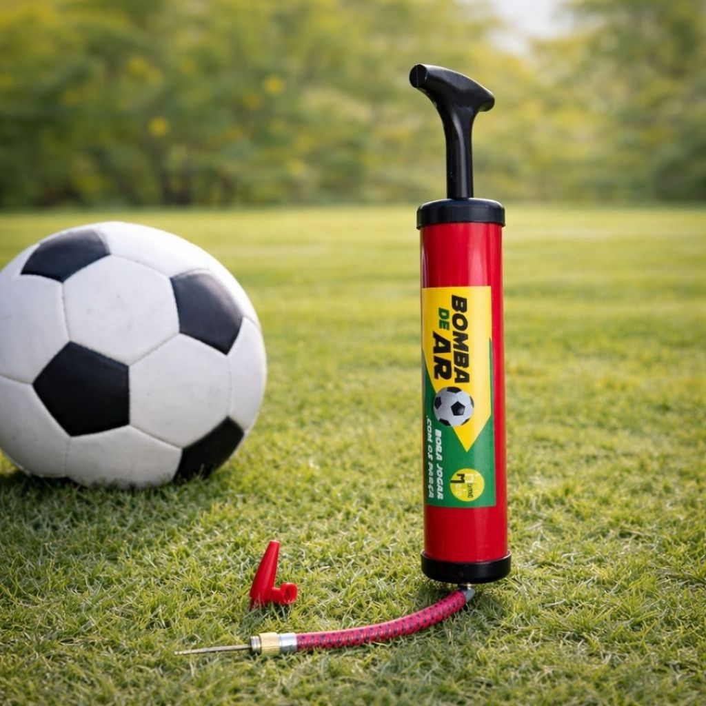 Bomba de Ar Portátil para Bola de Futebol Vôlei Basquete + Agulha