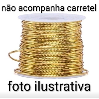 5 ou 10 metros - Fio cordão metalizado dourado 1,5mm  para artesanato em Oferta na Shopee