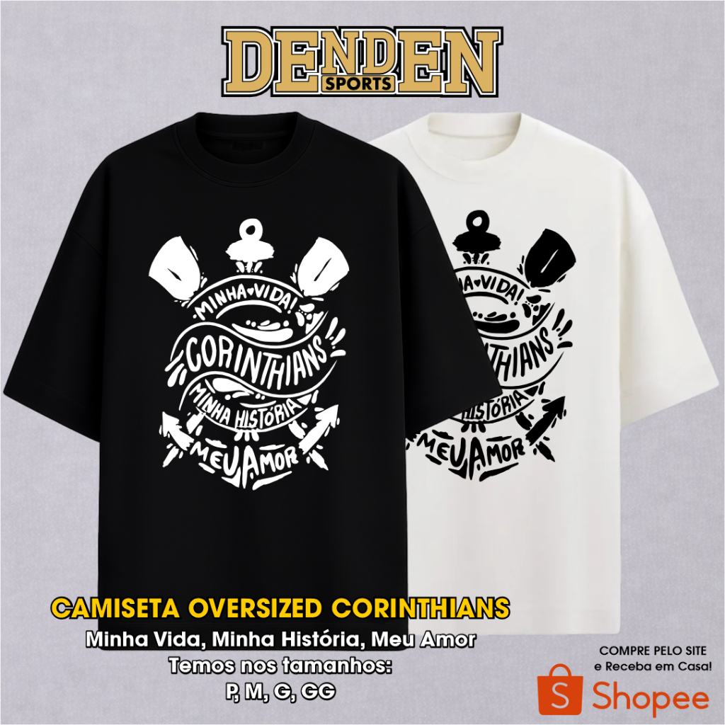 Camiseta Corinthians Minha Vida, Minha História, Meu Amor