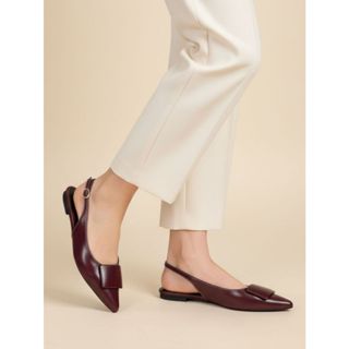 Sapatilha Feminina Slingback Bico Fino Couro Sintético Vinho Confortavel Inverno em Oferta na Shopee