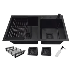 Cuba Gourmet Dupla Quadrada 78x43cm Cozinha e Area de Lazer em Aço Inox 304 Preta