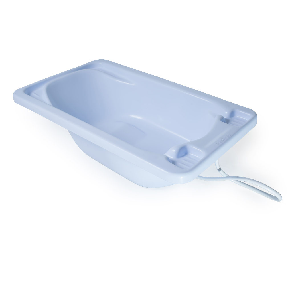 Banheira Bebê Plástica Azul Galzerano com Saboneteira e Saída de Água – Leve, Segura e Fácil de Limpar