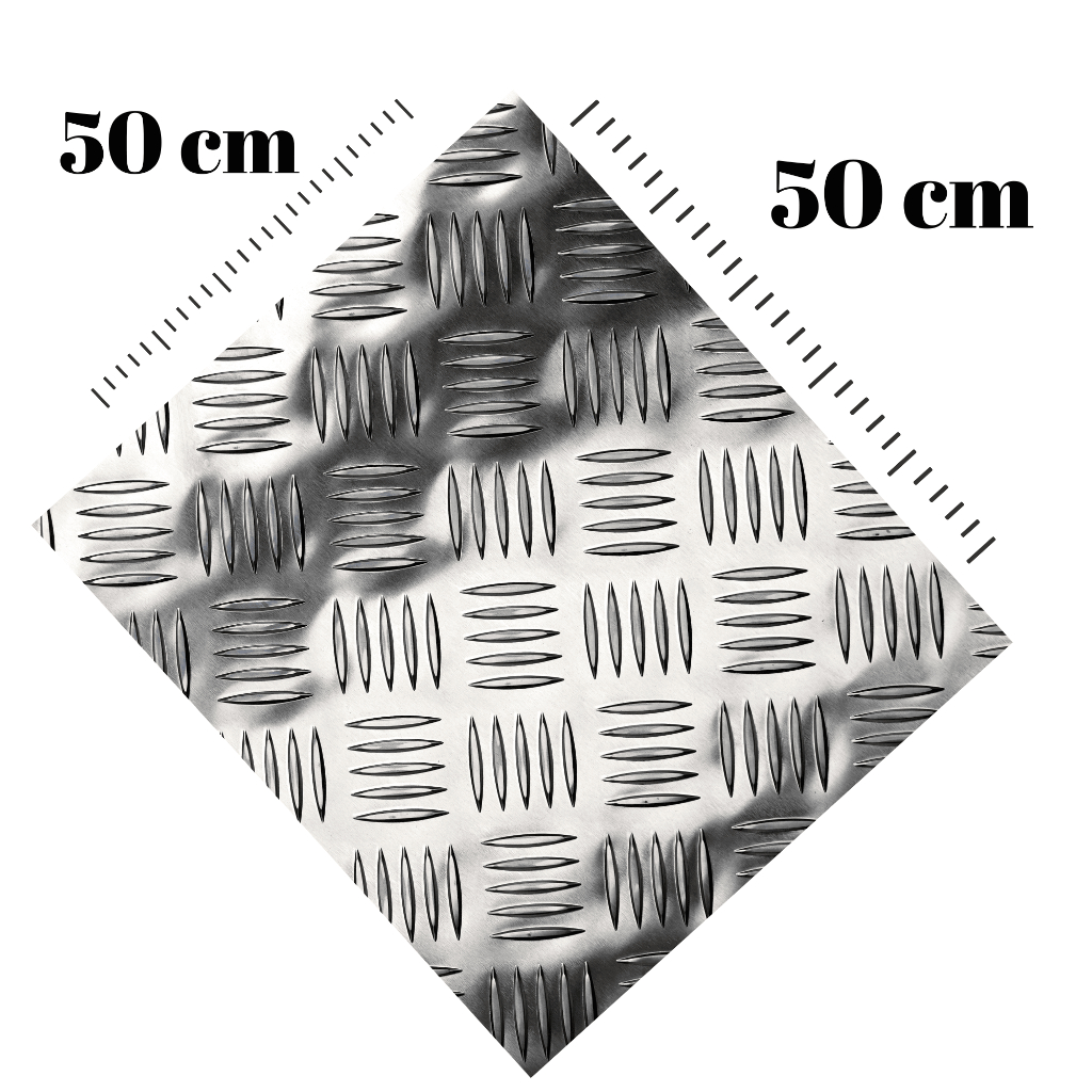 Chapa Piso Xadrez Alumínio 1,5mm 50x50cm Antiderrapante Resistente Uso Interno e Externo