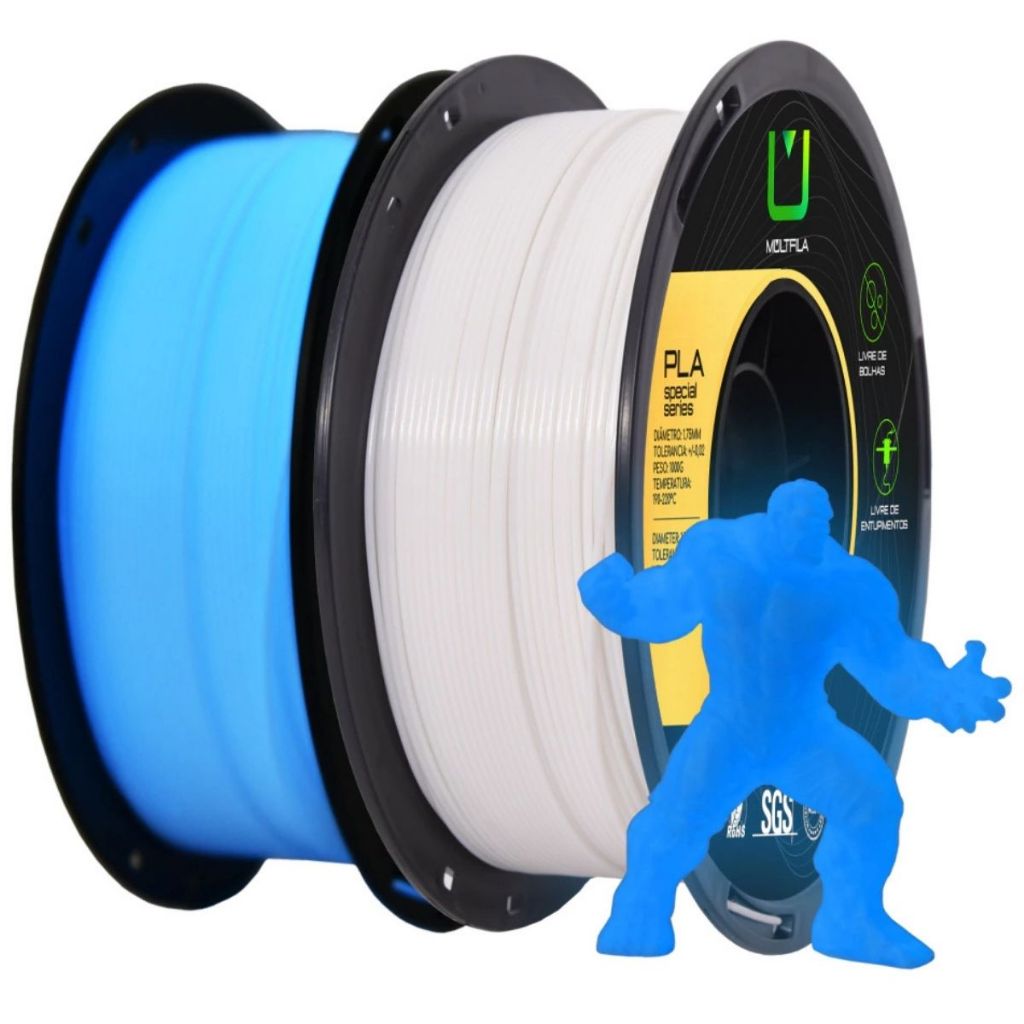 Filamento Para Impressora 3d Pla Luminoso Multfila 1kg 1.75mm Diversas Cores