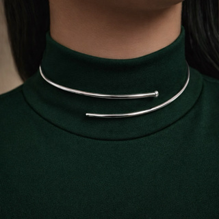 Gargantilha Aro Prego Prata 925 Joia Feminina Moderna e Atemporal em Oferta na Shopee