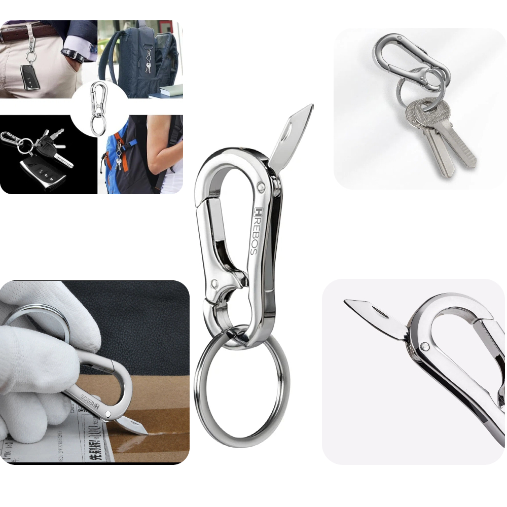 Chaveiro Criativo com Faca, Abridor de Garrafas, Keyring para Moto e Carro Chaveiro Mosquetão IF-389S