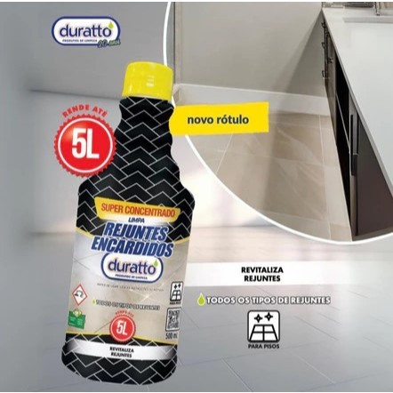Limpa Rejunte Encardido Duratto 500ml - Super Concentrado, Restaura Rejunte, Protege Piso