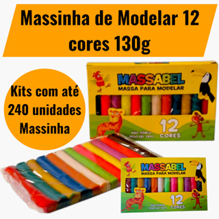 Kit Lembrancinha Escolar com até 240 Massinhas de Modelar 6 ou 12 Cores 130g | Presentes Festas em Oferta na Shopee