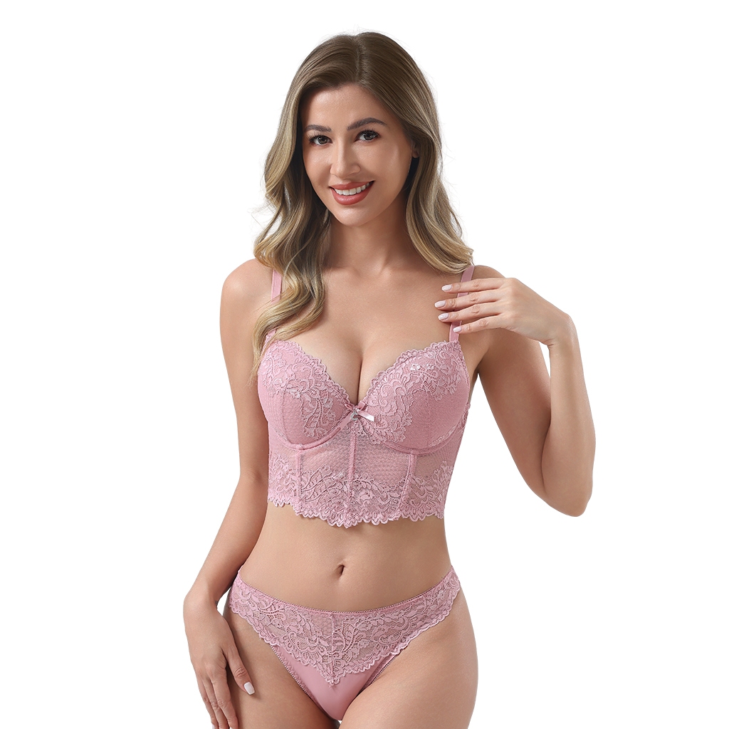 Z&D Lingerie Conjunto  Costas Largas Estilo Cropped Com Aro Com Bojo e Renda Calcinha Fio Dental 8071 em Oferta na Shopee