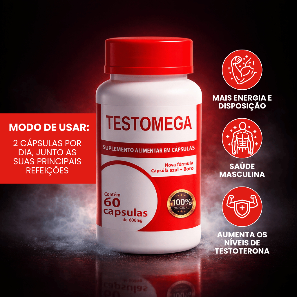 Testomega -  Original - 600 mg - 60 Caps - C/ Ativos Estimulantes Potência Masculina em Oferta na Shopee