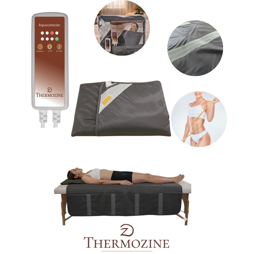 Manta Térmica 1,50MT x 1,30MT Corporal Classic Thermozine Corpo inteiro COM INFRAVERMELHO