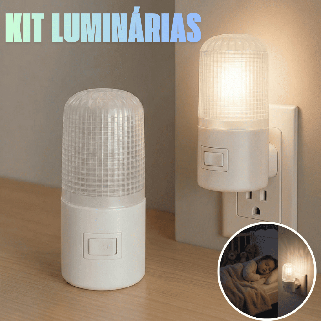 Luminária Luz Noturna Led Abajur 1/2/3/4 Un Luz Tomada Bivolt Quarto Sala Lampada em Oferta na Shopee