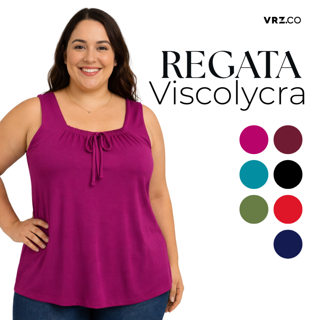 Regata Básica Feminina Plus Size de Viscolycra Fresquinha Alça Larga 0202 em Oferta na Shopee