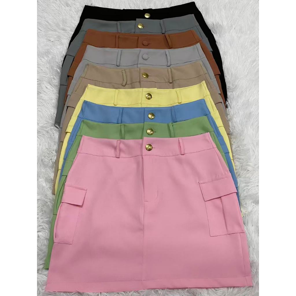 Saia curta Cargo Alfaiatarialimaomoda em Oferta na Shopee