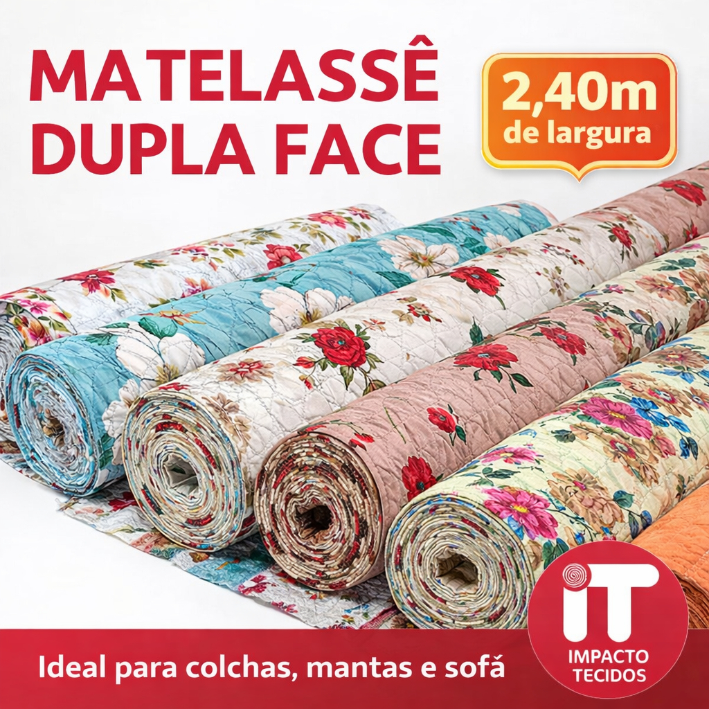 Tecido Matelassê Dupla Face Acolchoado 1 Metro x 2,40m Colcha Cobre Leito Manta Sofá Decoração