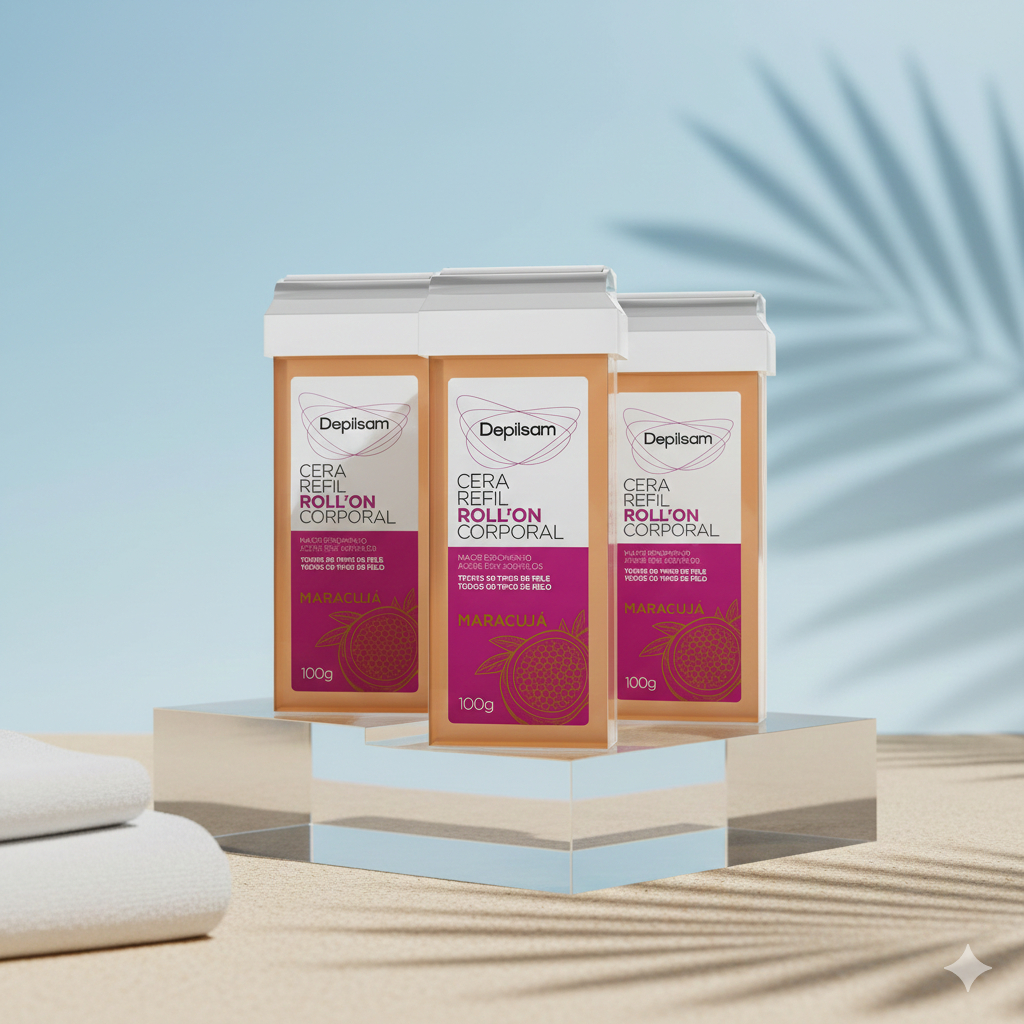 Kit 3 unid - Cera Refil Roll-On Corporal Depilsam Maracujá 100G em Oferta na Shopee