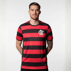 Camisa Flamengo Masculina Oficial Logo TPU Confortável Esportiva Futebol Adulto