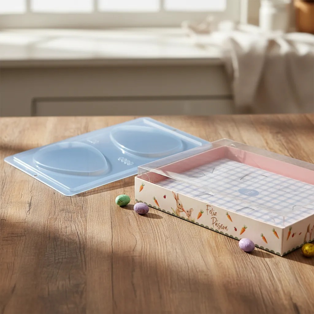 Kit confeitaria caixa para Ovo Tablete 250g + Forma ovo tablete 250 Simples BWB 9858 Para - Produção Chocolate Artesanal em Oferta na Shopee