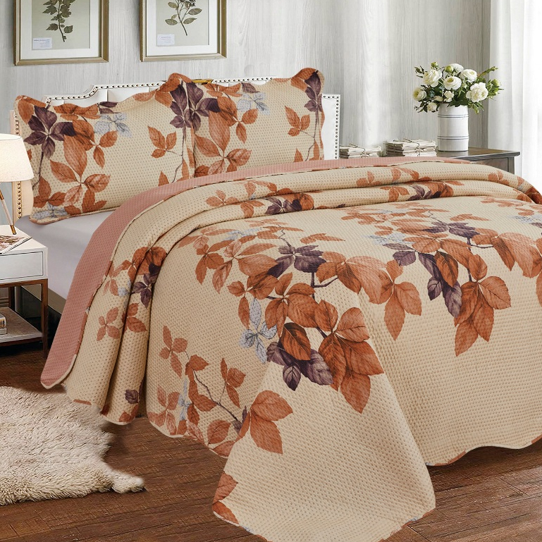 Kit Colcha Cobre Leito Capri Queen 3 Peças Dupla Face