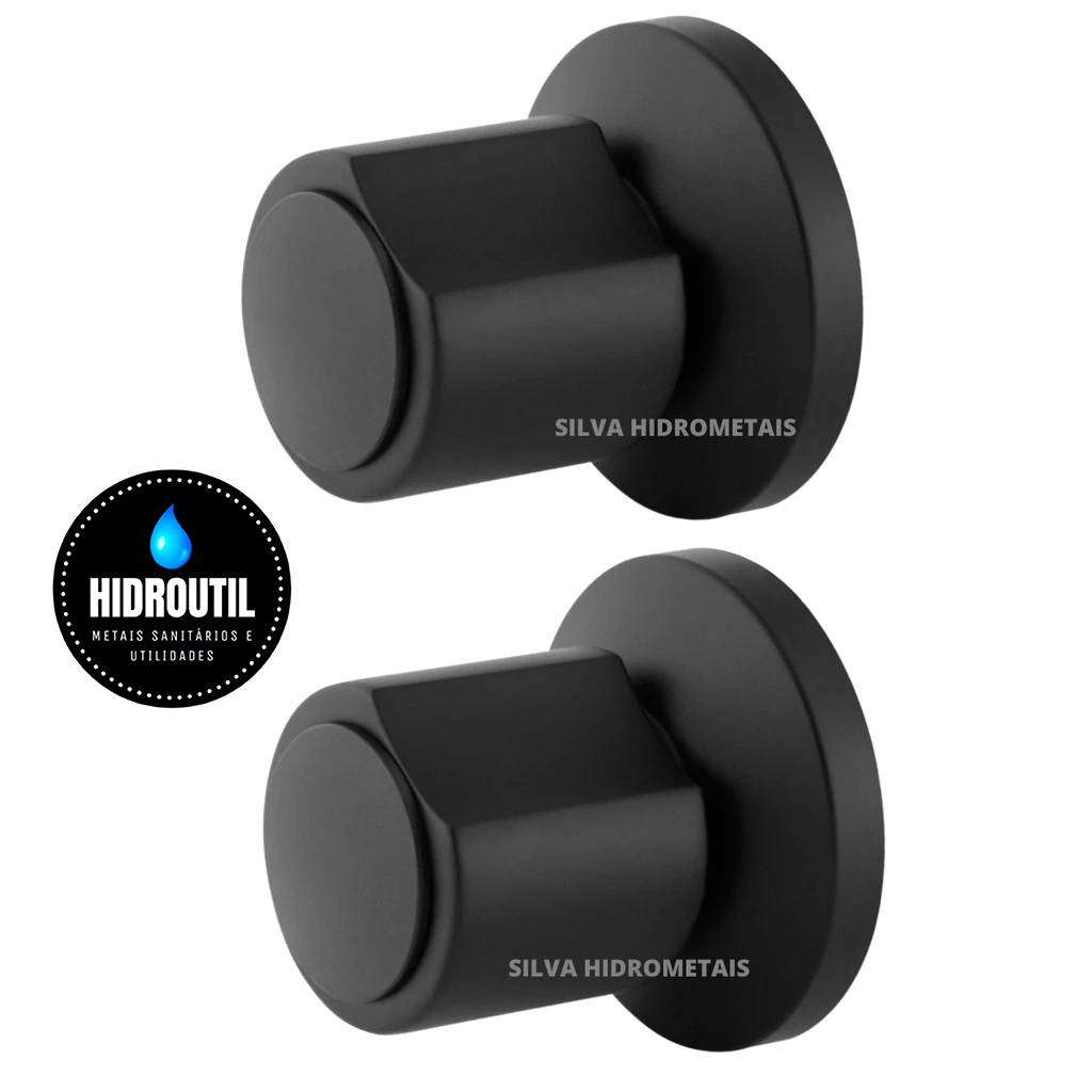 Kit 2 Acabamento Registro Banheiro C40 ABS Preto Padrao Deca em Oferta na Shopee