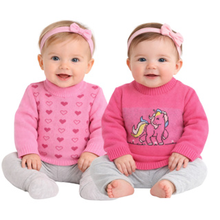 Kit com 2 Blusas de Lã Infantil Para Bebê Menina em Oferta na Shopee