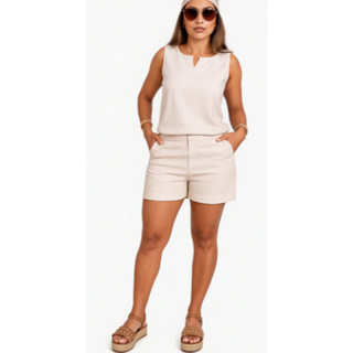 Conjunto de Linho Feminino Leve e Fresco – Conforto Ideal para os Dias Mais Quentes em Oferta na Shopee