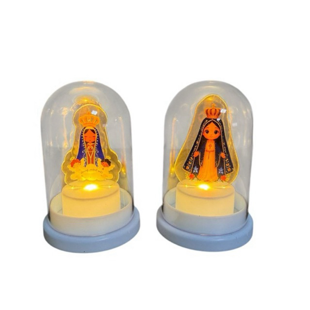 Luminaria Religiosa Infantil 9cm Lembrança Nossa Senhora Aparecida Santa Rita Teresinha Guadalupe Graça Fátima