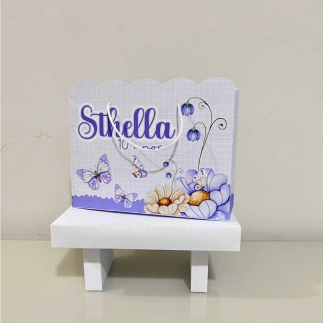 Sacolinha personalizada pegue e monte Jardim das borboletas/ lembrancinha jardim das borboletas