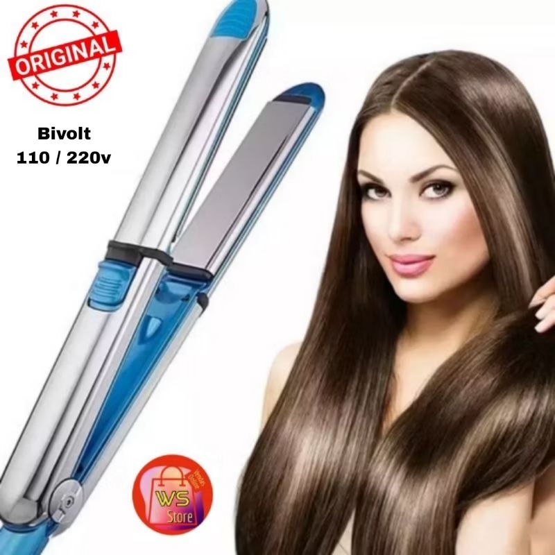 Chapinha Cabelo Alisadora Liso Profissional inoxidável Nano Titanium Progressiva Bivolt