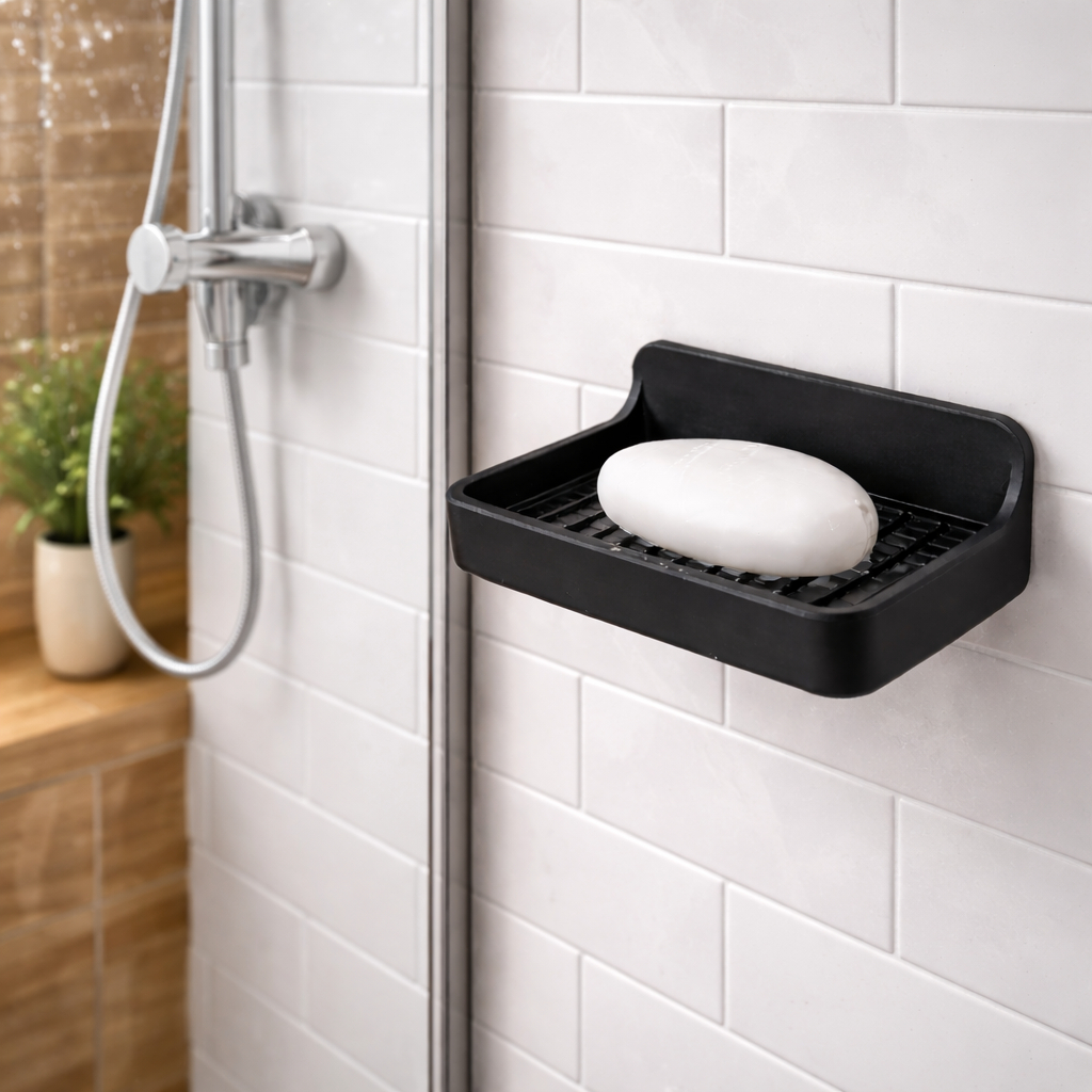 Saboneteira Parede Adesiva Sem Furo Ideal para Box e Banheiro Drenagem Automática Fita 3M Resistente em Oferta na Shopee