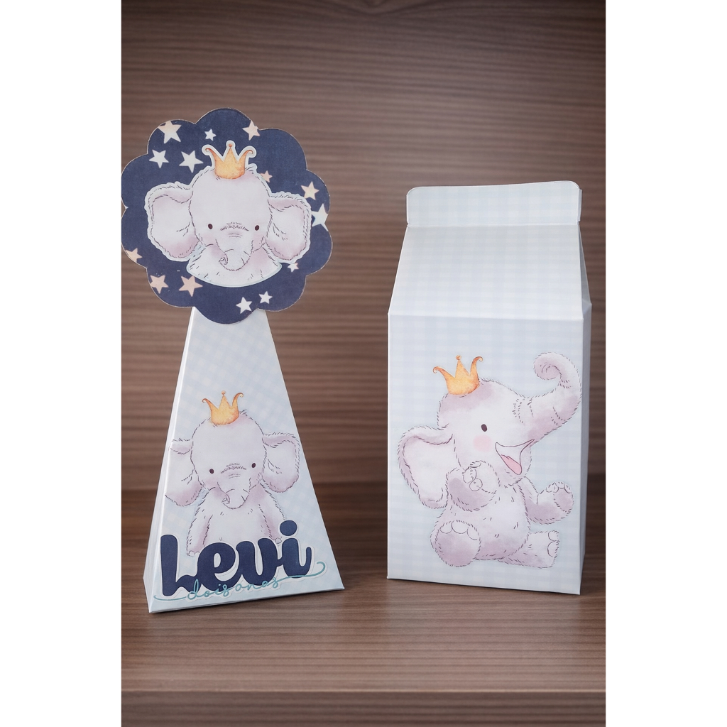 **ENVIO RÁPIDO** Kit caixinhas personalizadas Elefantinho / Lembrancinha festa infantil personalizado / PEGUE E MONTE