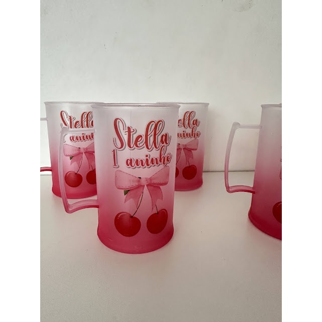 Caneca personalizada - tema cerejinha - lembrancinhas aniversário infantil