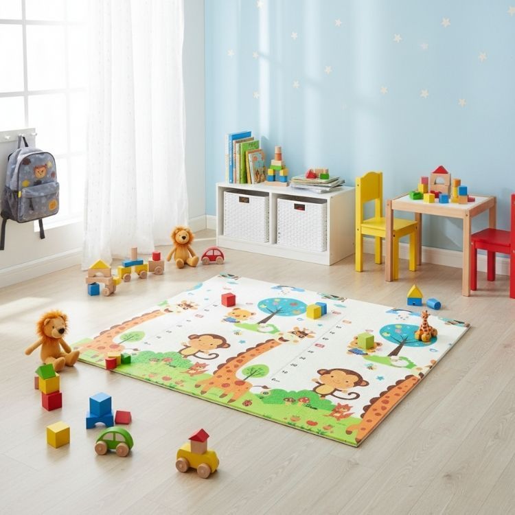 Tapete Emborrachado Infantil Térmico Antiderrapante Dobrável Dupla Face em Oferta na Shopee