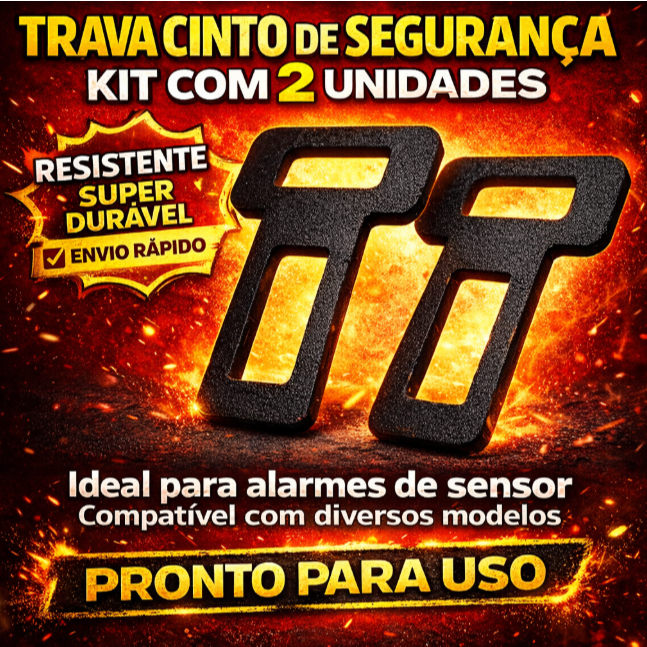 Par Fivela Clip Anti Alarme Bip Aviso Cinto Segurança Automotivo Kit 2 Unidades Universal