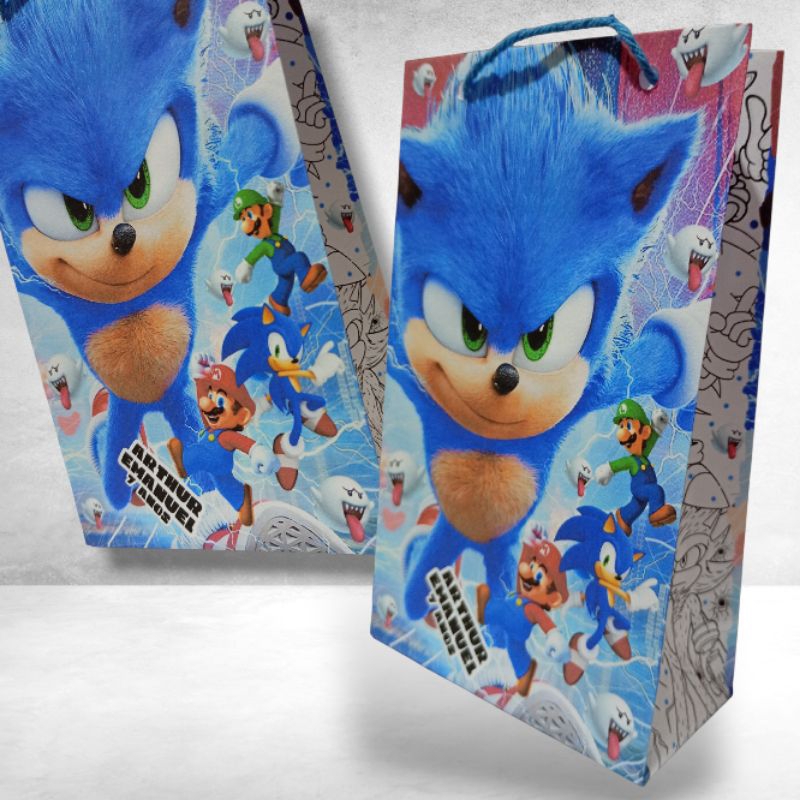 30 sacolinha personalizada Sonic aniversario sonic