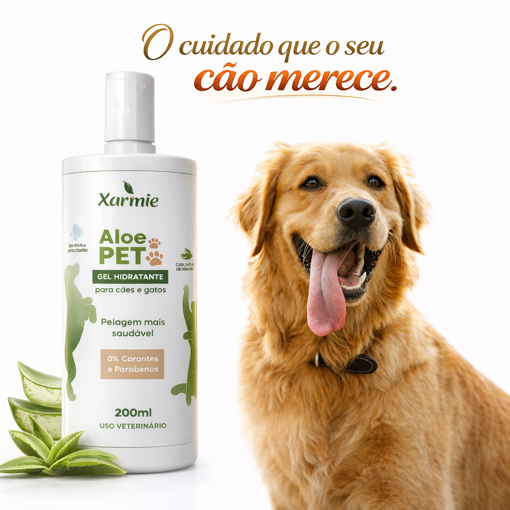 Aloe Pet Babosa 200g - Alívio de Irritações, Vermelhidão e Pele Sensível Cães e Gatos
