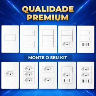 Tomada e Interruptor Branco 4x2 Modular 20A Embutir Simples USB Linha Completa em Oferta na Shopee