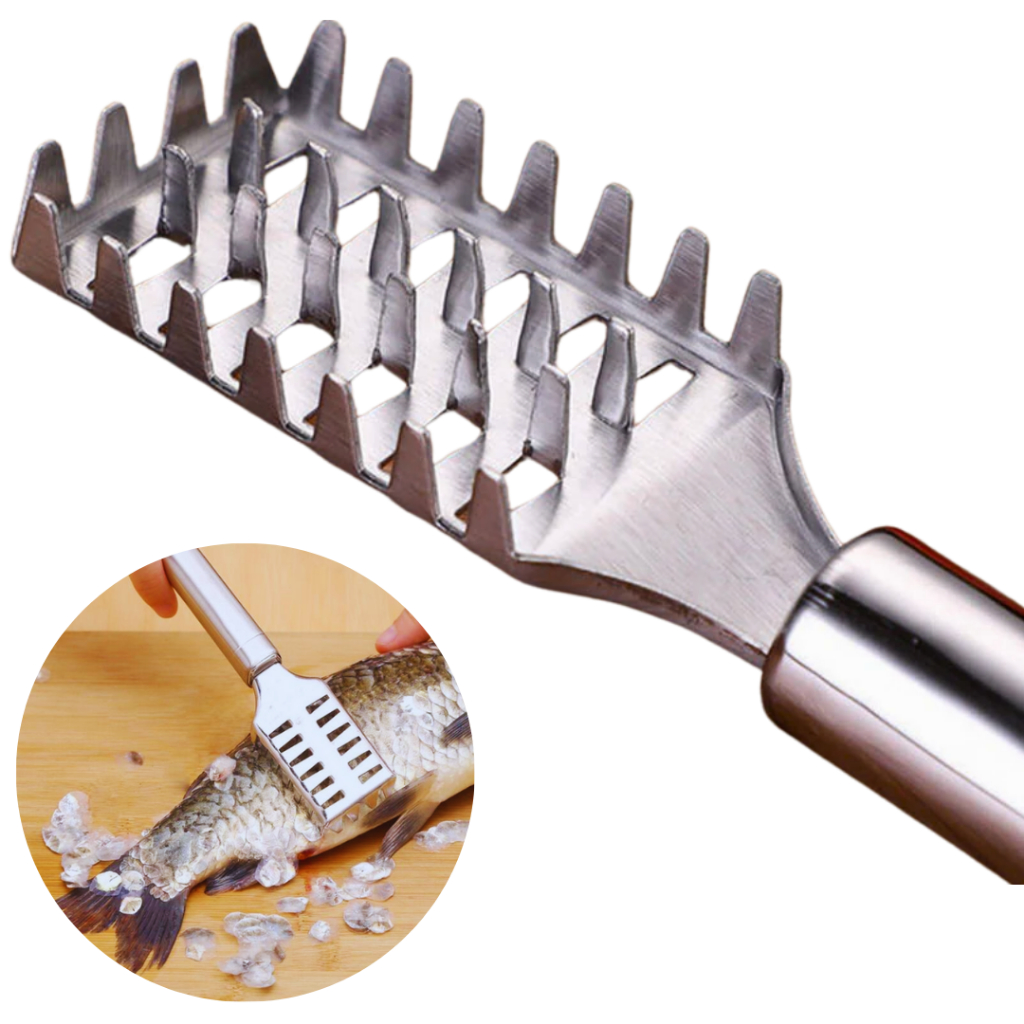 Escamador Removedor Escama Inox Descamador Limpa Peixe Raspador Profissional Kit C/02, 04 ou 05 Un