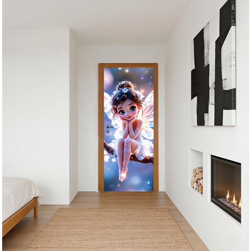 Capa De Porta Decorativa Fadinha Veste Fácil Quarto Sala Decoração Festa Infantil Princesa Mágica em Oferta na Shopee